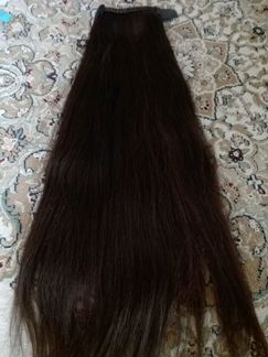 Волосы натуральные хвост57см на вшитом скрабе