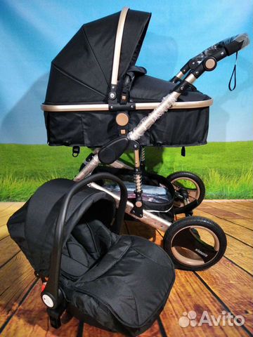 Новая коляска 2в1,3в1. Цвет чёрный. Трансформер