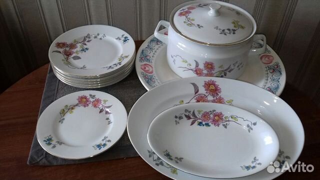 Сервиз столовый. СССР. посуда, хрусталь