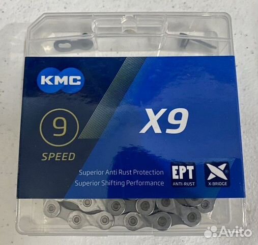 Цепь KMC X9, EPT, SL 9ск 116зв / Roxter Z90 / Taya