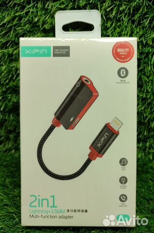 Переходник Lightning на 3.5 Jack+Lightning зарядка