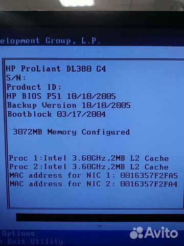 Сервер HP DL380 G4