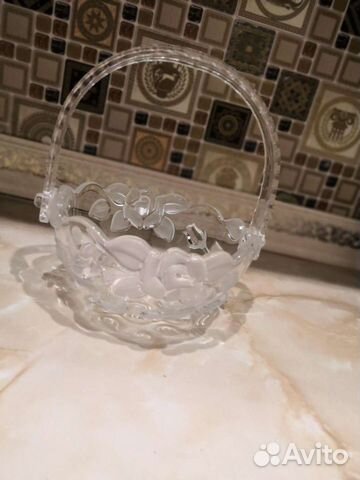 Ваза конфетница цветное стекло