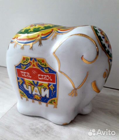 Чайница. Индийский слон. Фарфор. СССР. Вербилки