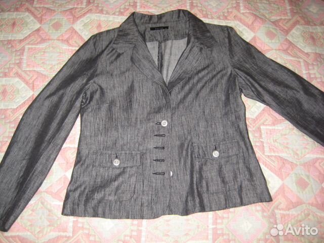 Классный летний пиджак Европа, р. 48 вискоза + лен