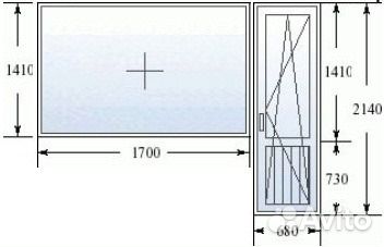 Балконный блок (дверь 680х2140, окно 1700х1410 мм) купить в ленинградской области на avito - объявления на сайте avito.