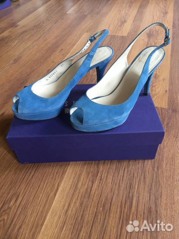 Туфли Stuart Weitzman босоножки голубые замша р.37 Туфли Stuart Weitzman босоножки голубые замша р.37