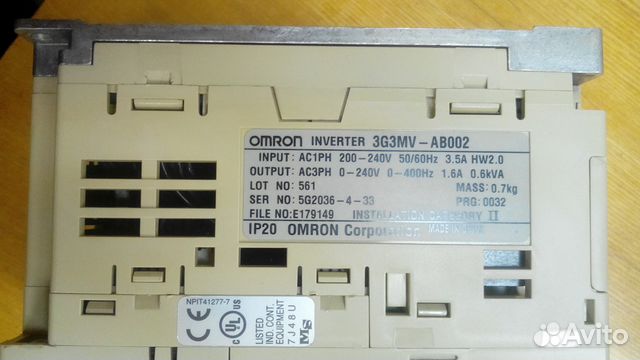 Преобразователь частоты omron 3G3MV-AB002 Преобразователь частоты omron 3G3MV-AB002