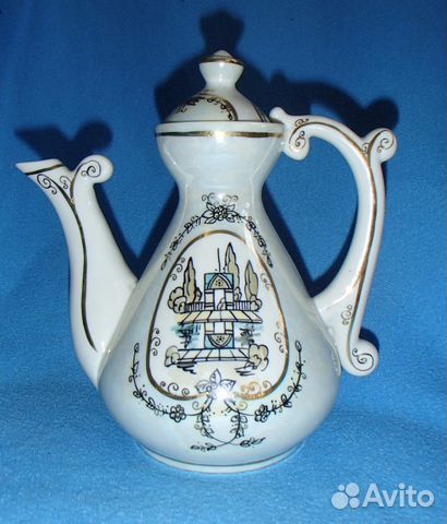 Новый фарфоровый чайник/кофейник, СССР, 20см