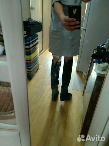 Сапоги ботфорты замша