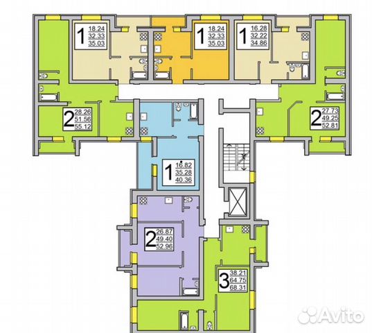 2-к квартира, 53 м², 10/10 эт. 2-к квартира, 53 м², 10/10 эт.
