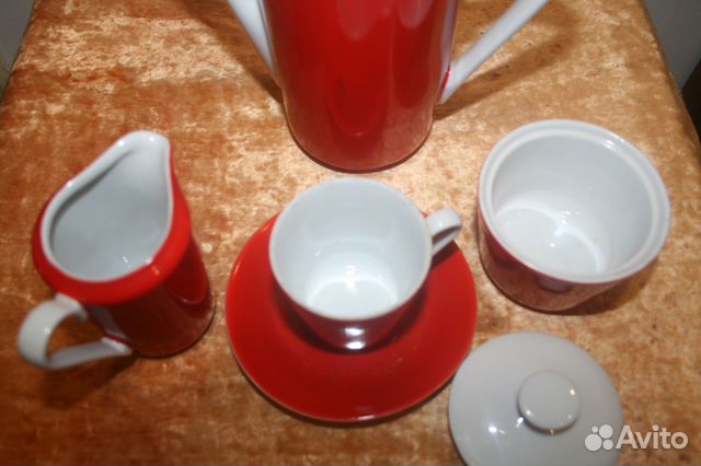Сервиз кофейный Кахла красный Kahla черный