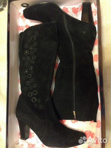 Сапоги замшевые черные, размер 39 Сапоги замшевые черные, размер 39