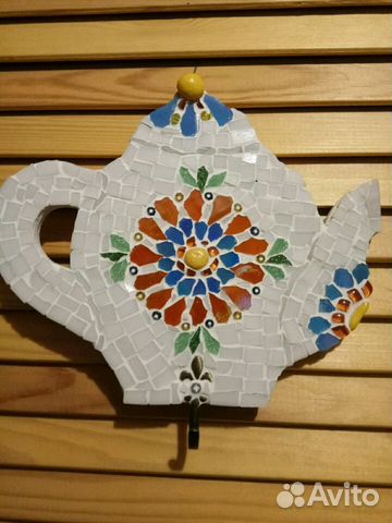 Крючок вешалка Чайник мозаика