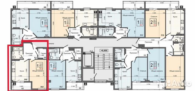 1-к квартира, 40.5 м², 4/9 эт.
