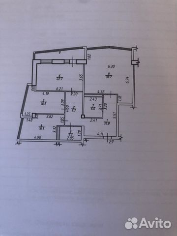 4-к квартира, 130.7 м², 8/9 эт.