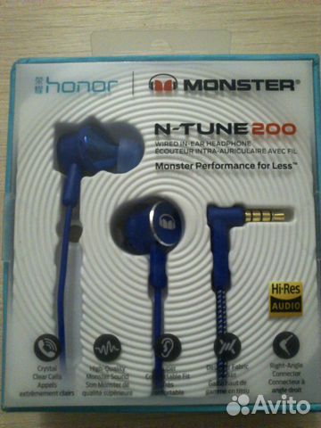 Наушники Honor Monster 2 N-TUNE 200 <AM17> Blue