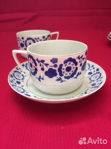 Чайная пара чашек Блюдце Вербилки СССР винтаж Чайная пара чашек Блюдце Вербилки СССР винтаж