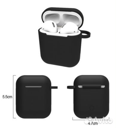 Защитный чехол для кейса Apple Airpods. + Карабин