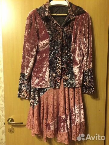 Костюм бархат панбархат кружево Южная Корея