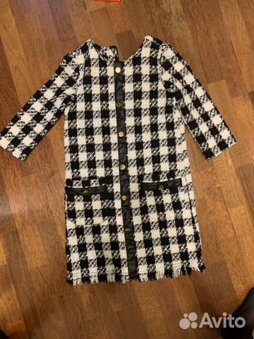 Твидовое мини черно-белое платье zara Твидовое мини черно-белое платье zara