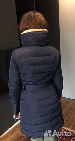 Пальто пуховик Zara пух перо зимний приталенный