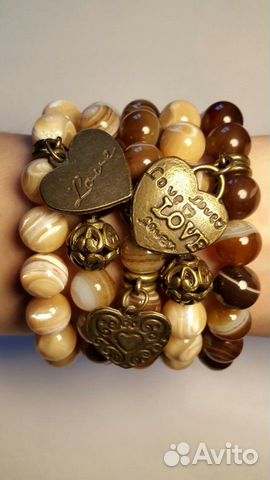 Браслеты новые, натуральный агат Браслеты новые, натуральный агат