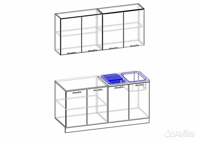 Кухни новые 1,6м с мойкой Кухни новые 1,6м с мойкой