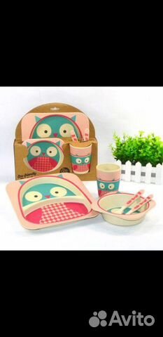 Комплект детской посуды из бамбука