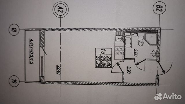 Студия, 32.2 м², 6/13 эт.