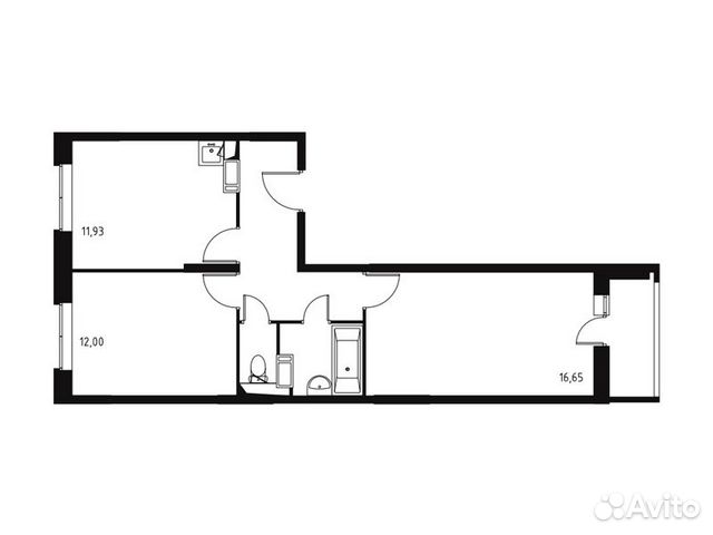 2-к квартира, 54.7 м², 6/14 эт. 2-к квартира, 54.7 м², 6/14 эт.
