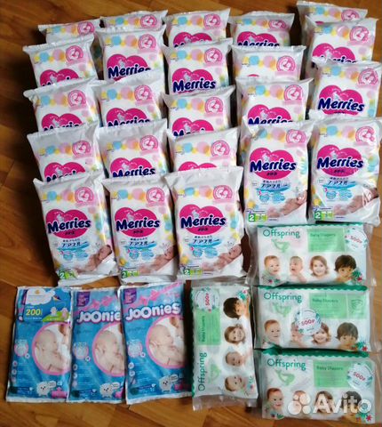 Сет подгузников Merries,Joonies,Offspring 84шт Сет подгузников Merries,Joonies,Offspring 84шт