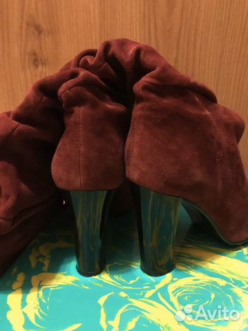 Сапоги замшевые, демисезонные