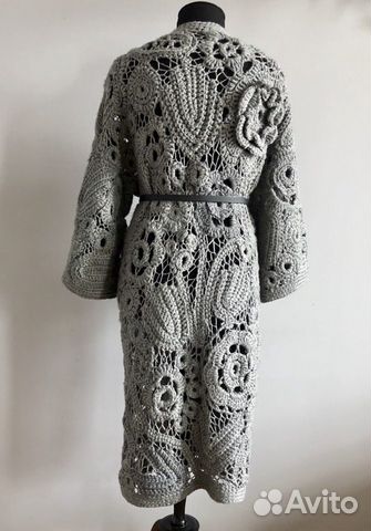 Пальто вязаное. Ручная работа