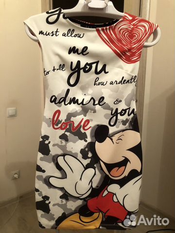 Платье мини с микки маус Mickey Mouse Платье мини с микки маус Mickey Mouse