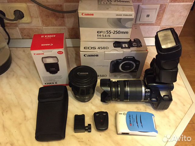 Фотоаппарат Canon 450 D с доп. аксессуарами