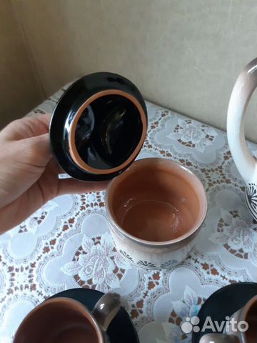 Сервиз кофейный керамический в коричневых тонах