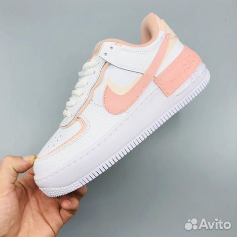 Кроссовки Nike Air Force 1 Low Shadow бело-розовые Кроссовки Nike Air Force 1 Low Shadow бело-розовые