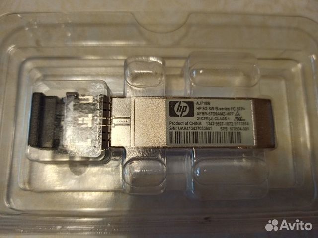 Трансивер HP 8Gb B-Series SFP+ 1 Pack AJ716B Трансивер HP 8Gb B-Series SFP+ 1 Pack AJ716B