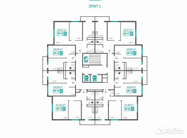 1-к квартира, 40.1 м², 9/17 эт. 1-к квартира, 40.1 м², 9/17 эт.