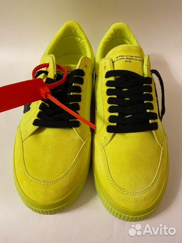 Кроссовки кеды Off-White Low Vulc Fluo Yellow