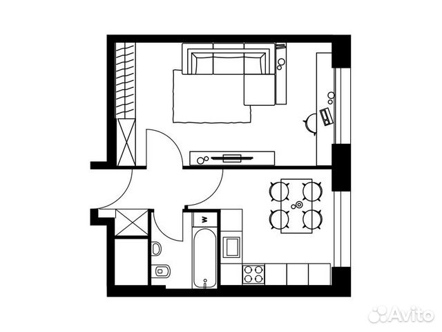 1-к квартира, 39.4 м², 33/33 эт. 1-к квартира, 39.4 м², 33/33 эт.