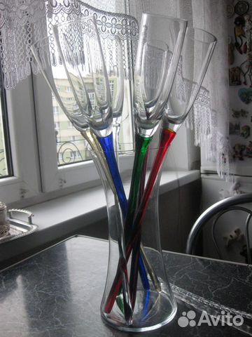 Фужеры из цветного стекла rona Богемия Чехия