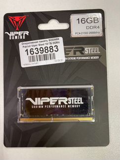 Новая память Sodimm Patriot Viper 16 gb ddr4