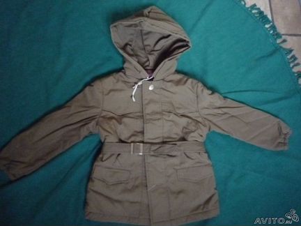 Новая куртка на 2-4г нат. плащёвка+капюшон Винтаж