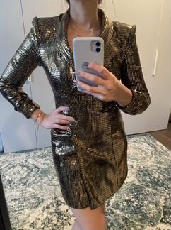 Платье Zara с пайетками новое S