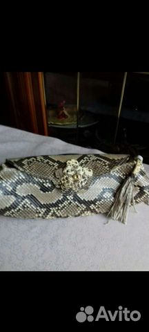 Клатч натуральная кожа питон