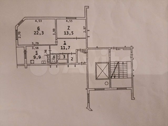 2-к. квартира, 64,8 м², 3/9 эт.
