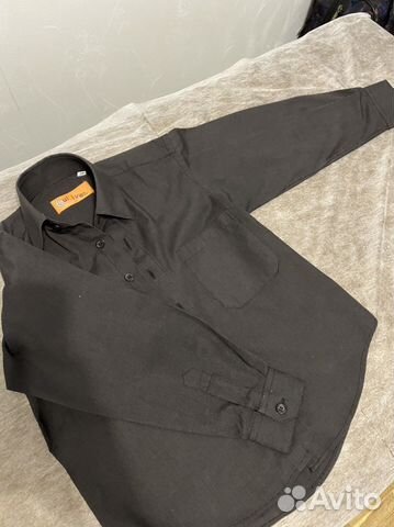 Рубашка черная для мальчика рост 122