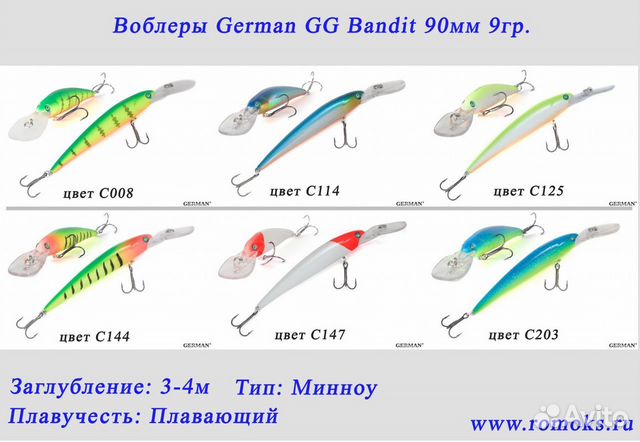 Воблеры German GG Bandit 90мм (Bandit B-Shad)